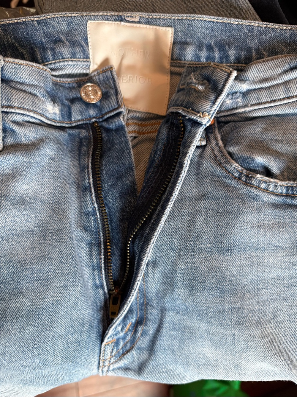 Mother Superior Denim High Waisted Rider Skimp Cropped Jeans 27 The Confession - Picture 4 of 11